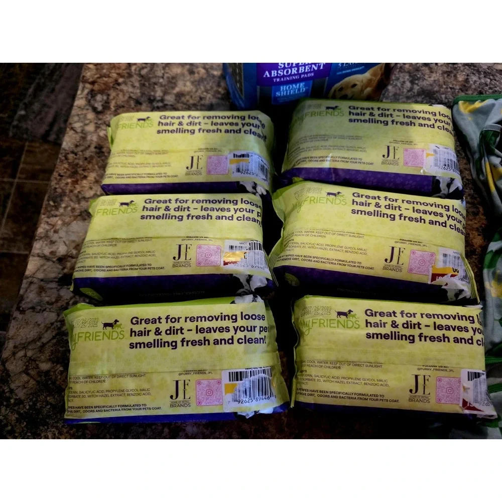 LOT Of 7!.Furry Friends Pet Wipes. Pads. Retriever